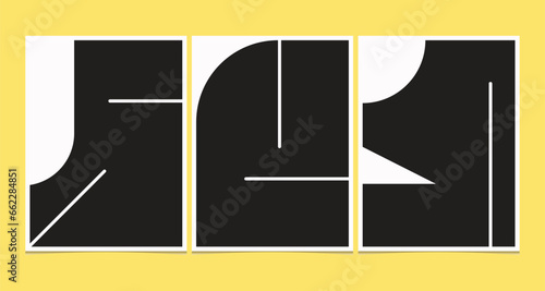 geometric design poster black and white