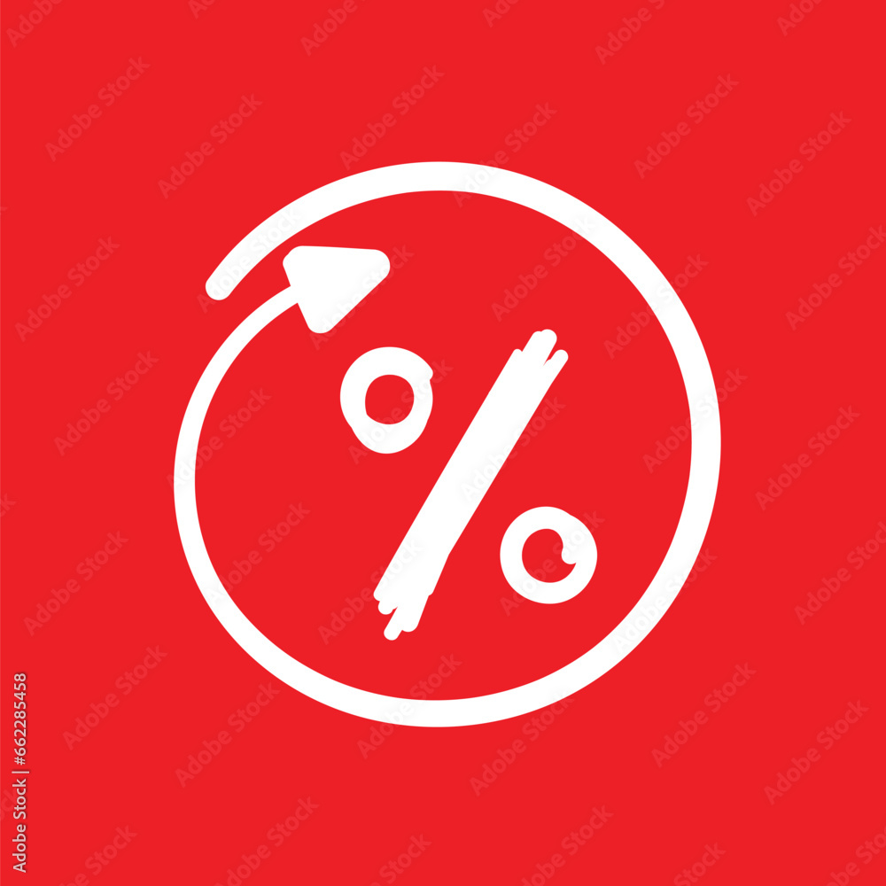 hand drawn percent sign on red background hand drawn percent sign on red background