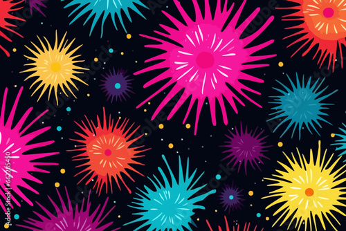Gamma ray bursts quirky doodle pattern, wallpaper, background, cartoon, vector, whimsical Illustration
