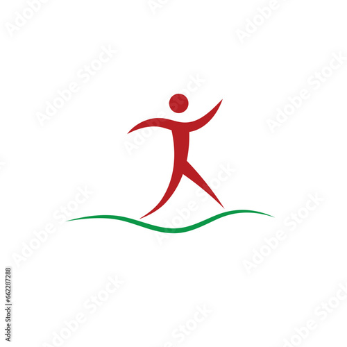 Walking man vector flat design.