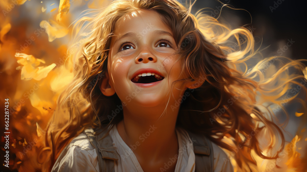 custom made wallpaper toronto digitalA child's emotion of joy, a child of five, seven years old