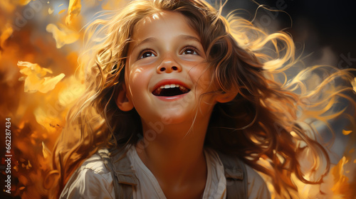 Wallpaper Mural A child's emotion of joy, a child of five, seven years old Torontodigital.ca