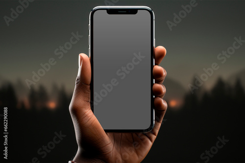 Mockup of hand holding a smartphone