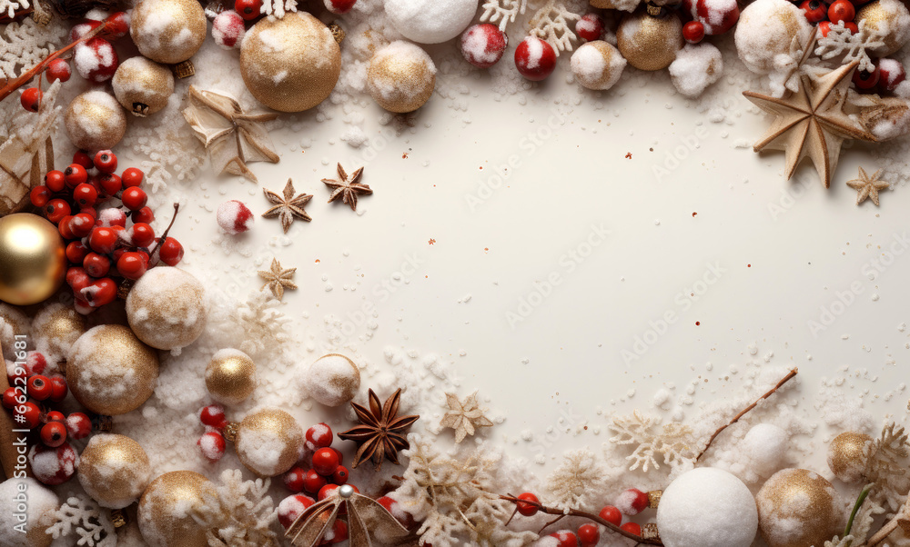 Obraz premium Merry Christmas and happy new year background with ornaments