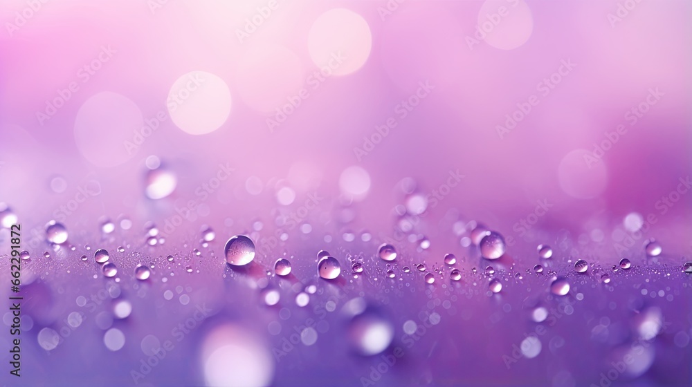 a close up of water droplets on a purple surface with a blurry background. generative ai a close up of water droplets on a purple surface with a blurry background. generative ai