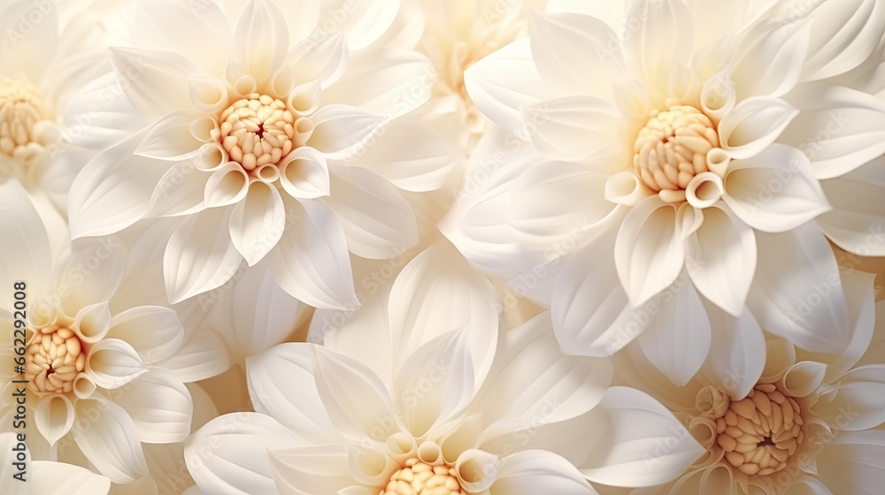 a bunch of white flowers with yellow centers on a white background. generative ai a bunch of white flowers with yellow centers on a white background. generative ai