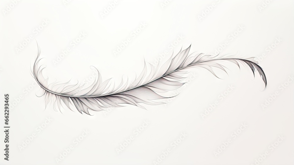 a white feather is flying in the air on a white background. generative ai a white feather is flying in the air on a white background. generative ai