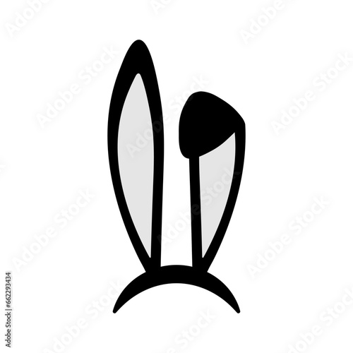 Vector Easter bunny ears mask. Spring Bunny Ears Hat isolated on white background. Illustration