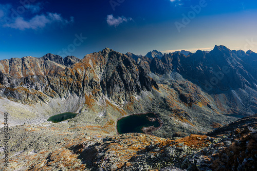 Autumn landscape of the High Tatras. One of the most popular travel destination in Poland and Slovakia. Sunny October day in the mountains.