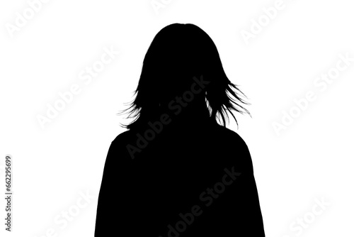 Black silhouette of an unknown person on a white background. photo