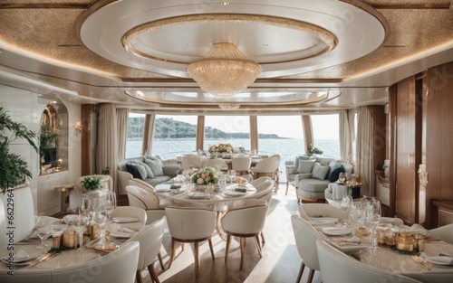 table setting in a italian yacht restaurant