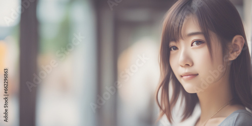 Beautiful Japanese woman tourist nice fashion half body eye contact and background empty space for design in Japan Free Download Beautiful Japanese woman tourist nice fashion half body eye contact and background empty space for design in Japan - GFXLoad