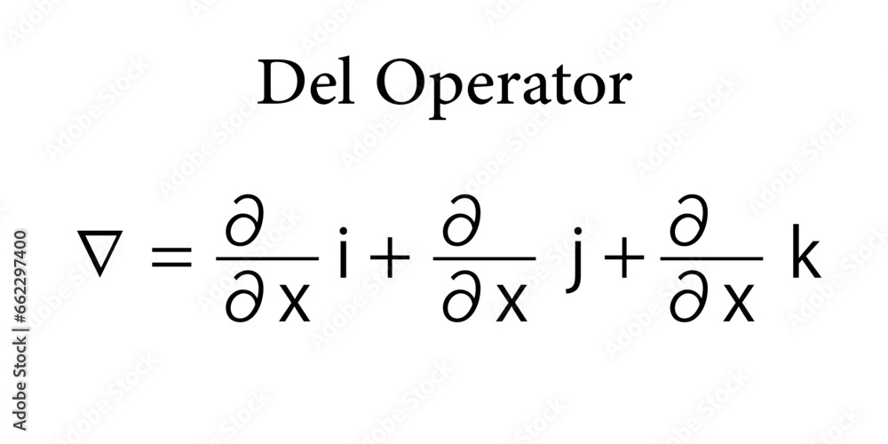 The del operator, nabla operator vector calculus. - obrazy, fototapety, plakaty 