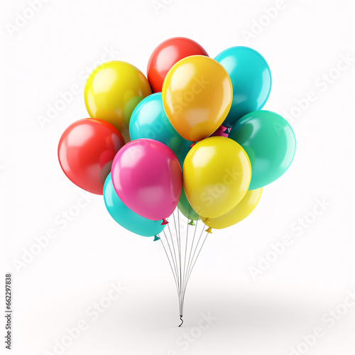 Colorful Balloons in isolated White Background