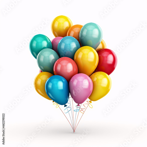 colorful balloons isolated on white background