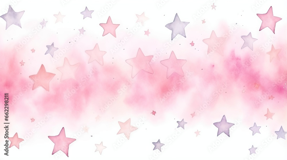 a watercolor painting of pink and white stars on a white background. generative ai a watercolor painting of pink and white stars on a white background. generative ai