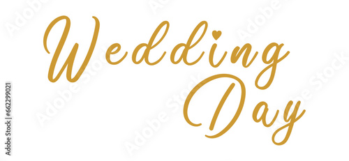 Happy Wedding Day Greeting Card Lettering. Wedding congratulations with champagne glass on white 