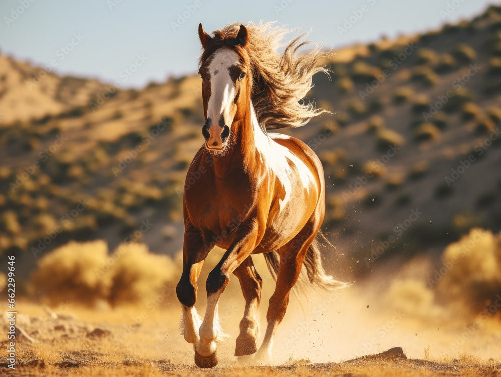 Obraz premium Majestic Horse in Natural Landscape Created with Generative AI 