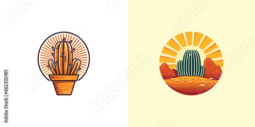 barrel cactus vector clip art illustration
