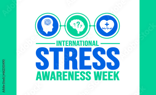 November is International Stress Awareness Week background template. Holiday concept. background, banner, placard, card, and poster design template with text inscription and standard color. vector.
