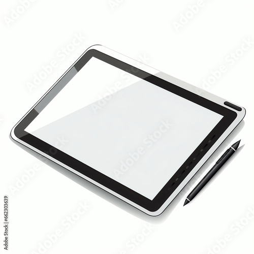 Tablet with Stylus in Vector Graphic