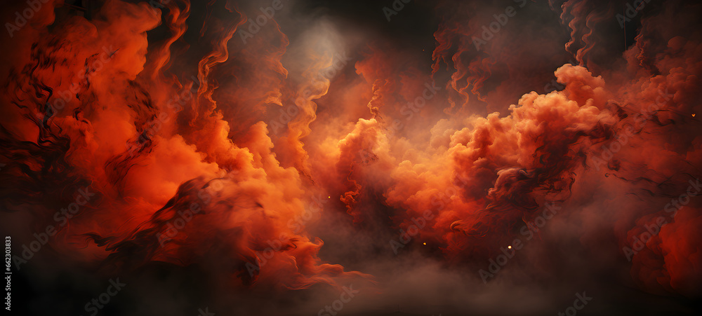 Ai orange smoke waves cloud background. elegant wavy vector background