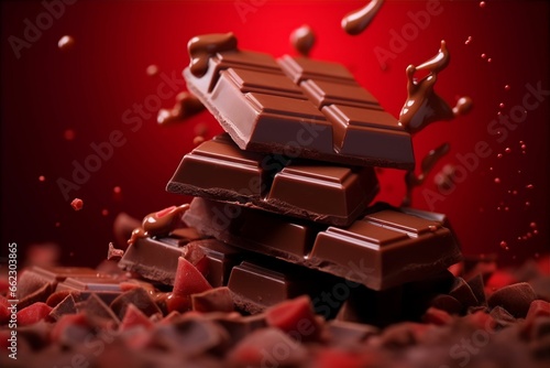シズル感のあるチョコレート（カカオ・ショコラ・スイーツ・バレンタイン） photo
