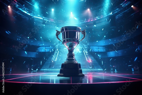The trophy for the Computer Video Game Championship.