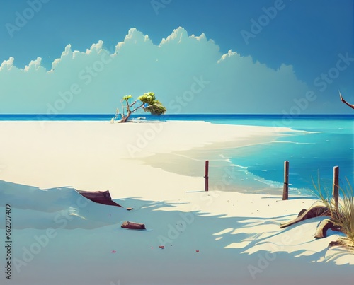 beach with sand and sea