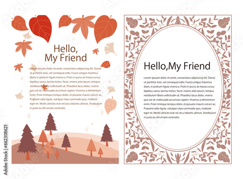 autumn message card templates. Good for poster, background, invitation, flyer, cover, banner, placard, brochure and other graphic design