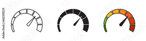 Speedometer thin line vector icon illustration