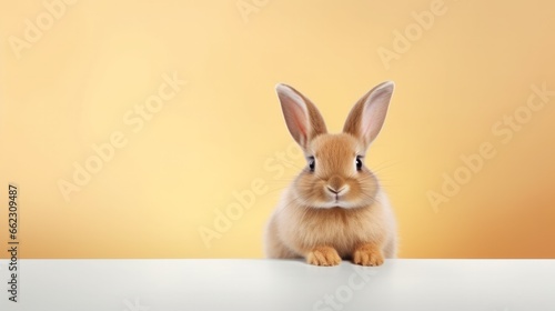 cute animal pet rabbit or bunny smiling and laughing isolated with copy space for easter background, rabbit, animal, pet, cute, fur, ear, mammal, background, celebration, generate by AI © pinkrabbit