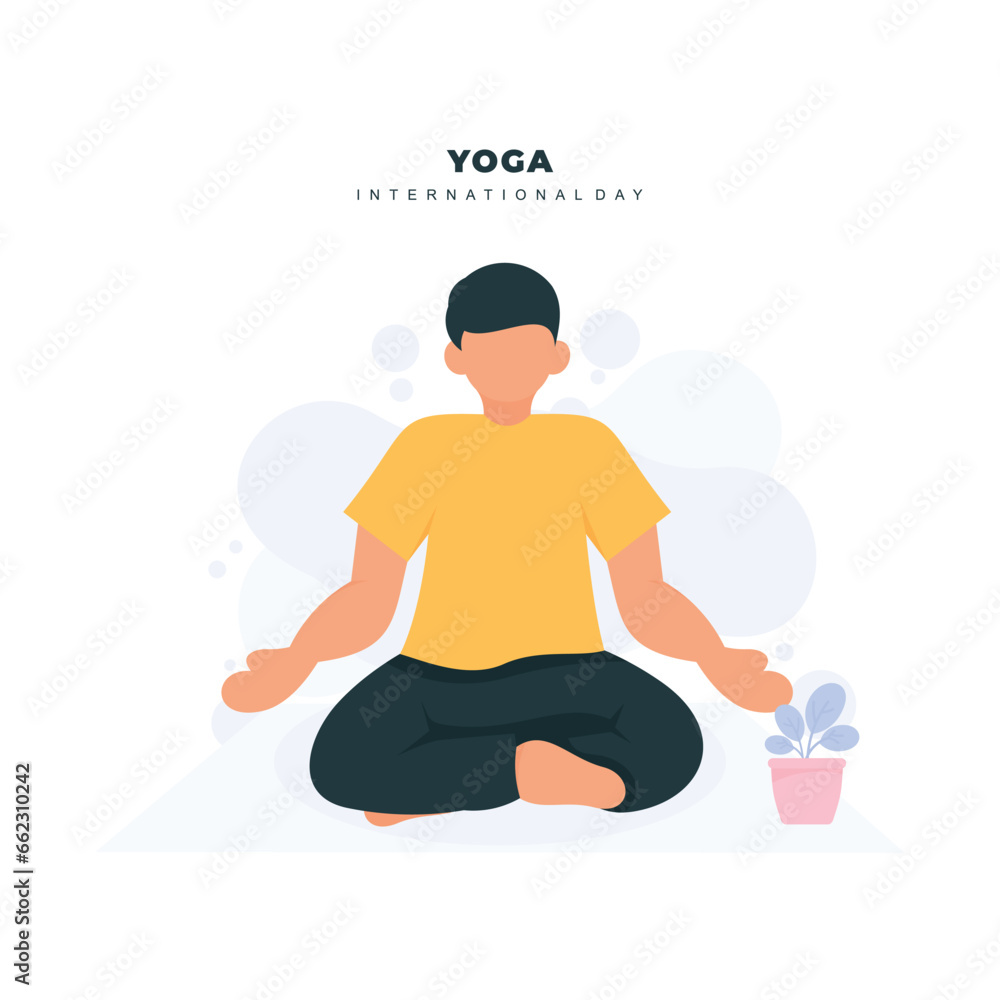 Flat yoga logo concept design template or vector illustration Flat yoga logo concept design template or vector illustration
