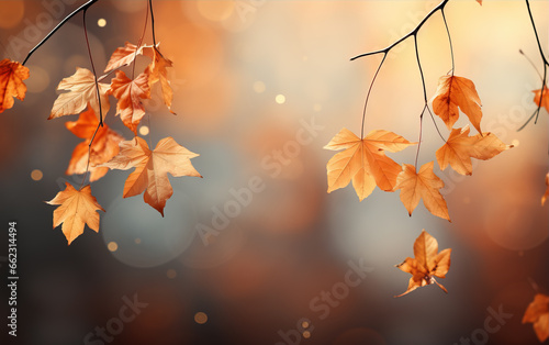 Autumn leaves in nature  created with Generative AI tecnology.