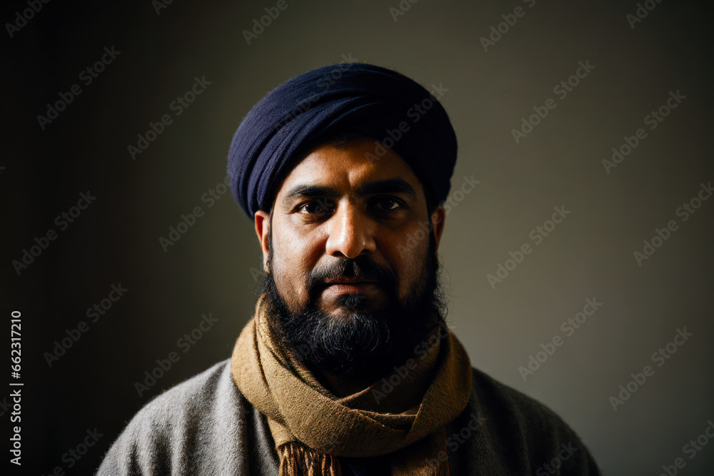 Portrait of the of the old age, bearded Pakistani man wearing traditional clothing. Concept of active age Portrait of the of the old age, bearded Pakistani man wearing traditional clothing. Concept of active age