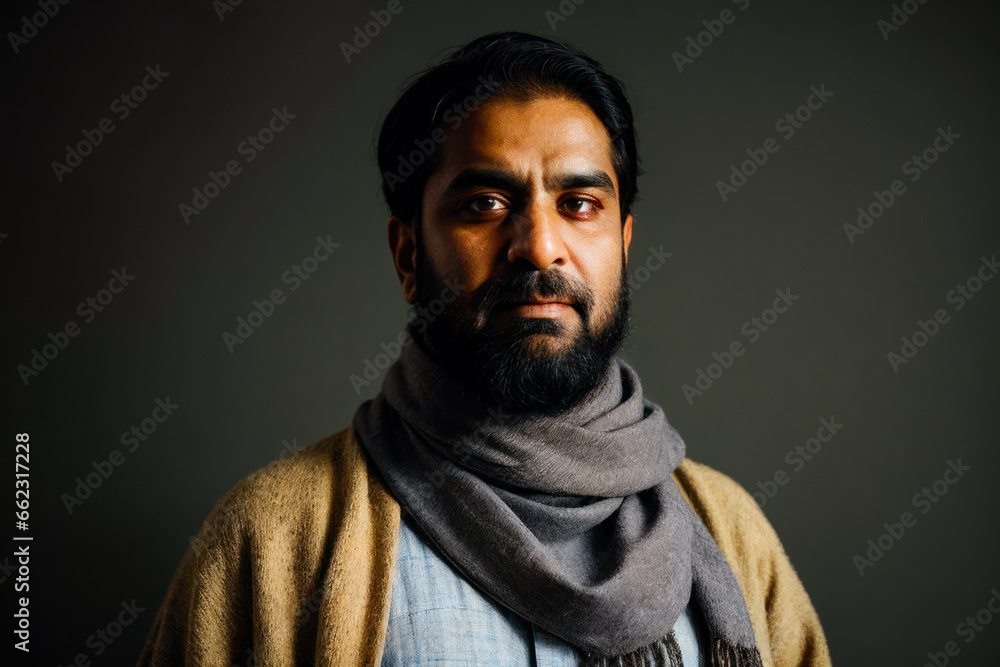Portrait of the of the old age, bearded Pakistani man wearing traditional clothing. Concept of active age Portrait of the of the old age, bearded Pakistani man wearing traditional clothing. Concept of active age