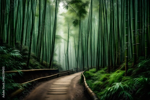 bamboo forest in the morning 4k HD quality photo. 