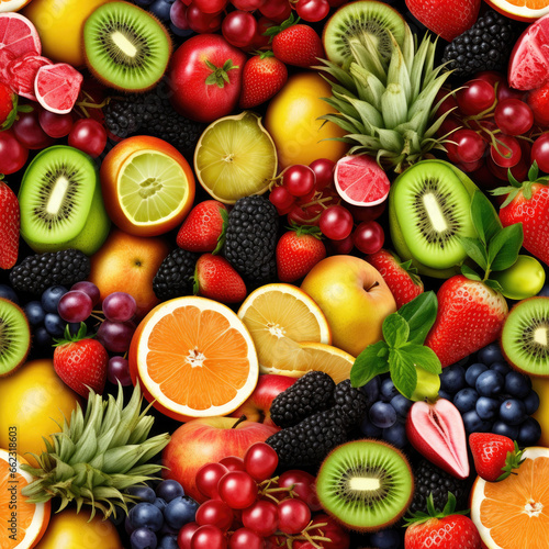 Seamless  fruit pattern  background  wallpaper  ornament texture. Ai generated.