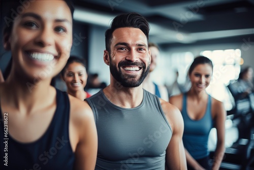 People enjoying their workout at the gym created with Generative AI technology
