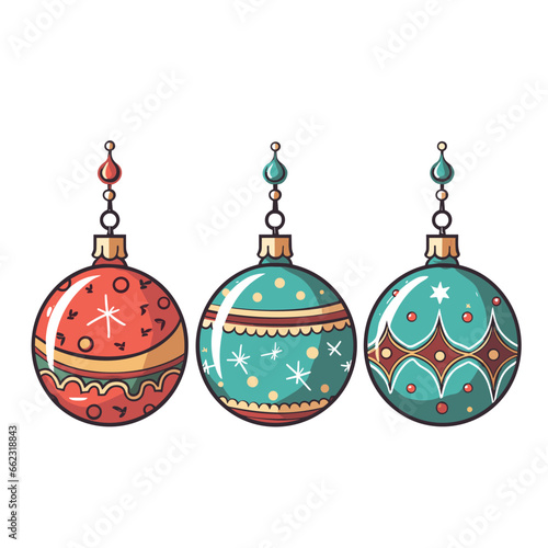 christmas ornaments frame vector