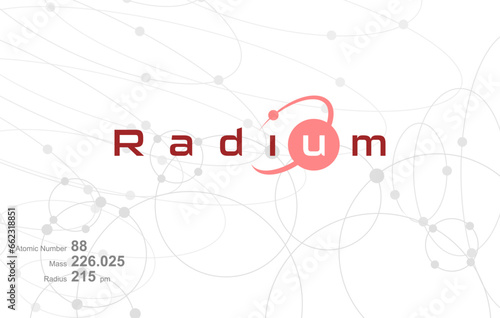 Modern logo design for the word ROTRADIUM which belongs to atoms in the atomic periodic system.