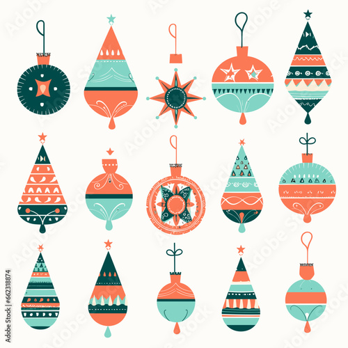 christmas ornaments frame vector