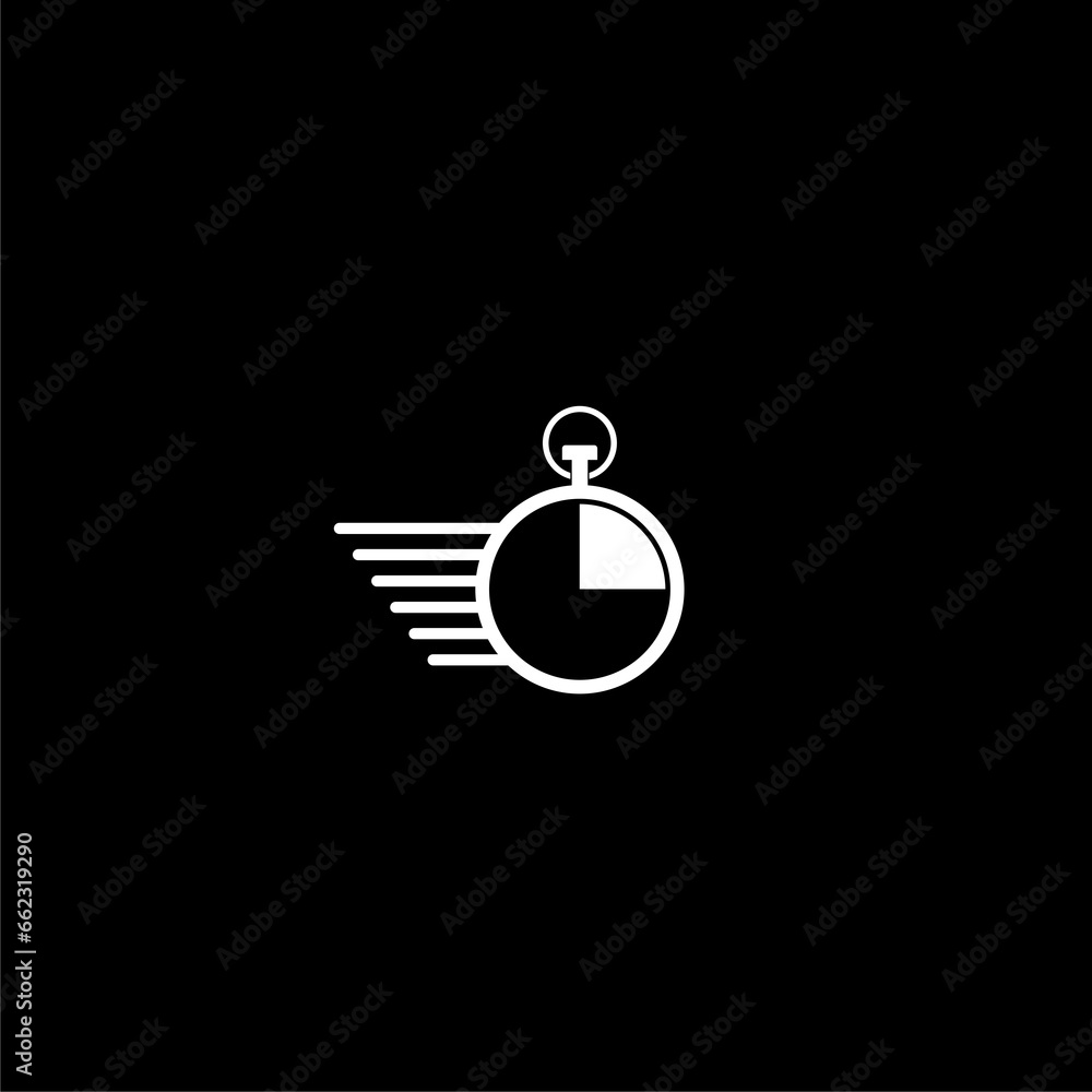 Fast service stopwatch icon isolated on dark background Fast service stopwatch icon isolated on dark background