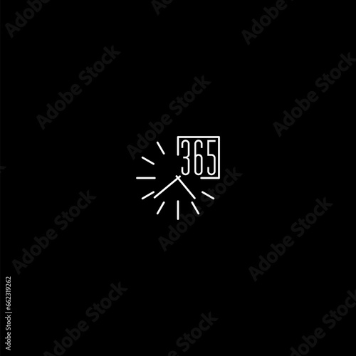 Clock Icon 365 Days icon isolated on dark background