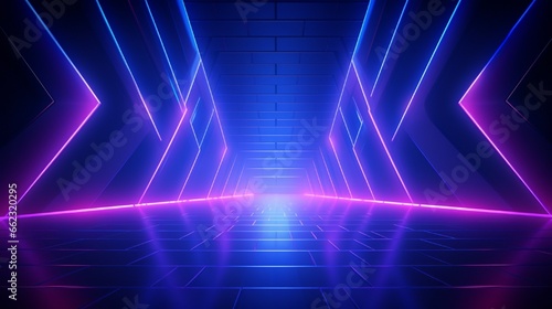 Aesthetic background with abstract neon led light effect