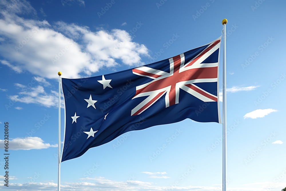 Fototapeta premium Australian flag against sky