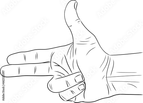 Human hand in shoot gun gesture