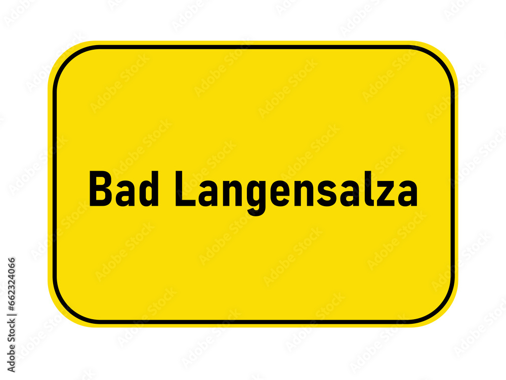 German yellow town entrance sign Bad Langensalza
German yellow town entrance sign Bad Langensalza