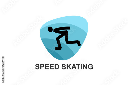 speed skating vector line icon. skate on ice, practice speed skating. sport  pictogram illustration.