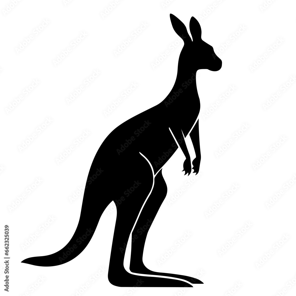 Fototapeta premium Kangaroo Silhouette Images. Kangaroo Icon Vector Illustration. SVG